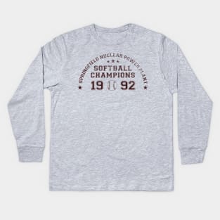 Springfield Nuclear Power Plant Softball Champs (Color) Kids Long Sleeve T-Shirt